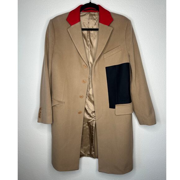 Givenchy Other - Givenchy Camel Tan Wool & Cashmere Blend Color Block Overcoat 48 / XXL